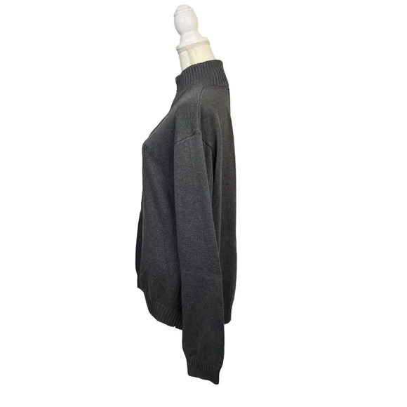 IZOD Men's Gray Mock Neck 1/4 Zip Pullover Sweater XXL Long Sleeve - Picture 6 of 7